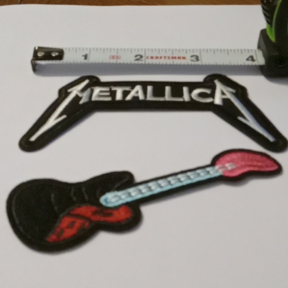 Other - Metallica & Guitar 🎸 Sew On Patches Black, Red & White Rock